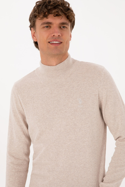 U.S. Polo Assn. Men's Stone Melange Basic Sweater 50307783-Vr225