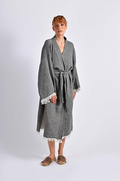 Brandsmiths كيمونو رمادي شق
