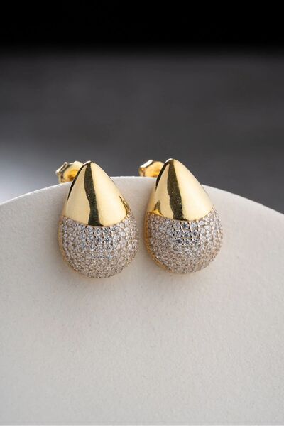 MS TAKI KOZMETİK Zirkon Taşlı Damla Küpe