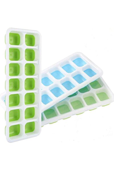 Generic Ice Cube Trays 3 Pack Easy-Release and Flexible 14-Ice Trays with Spill-Resistant Removable Lid LFG