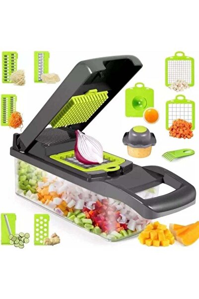 Generic ملحقات المطبخ 12 في 1 قطاعة طعام، مفرمة بصل، مفرمة خضار، قطاعة ماندولين، متعددة الوظائف