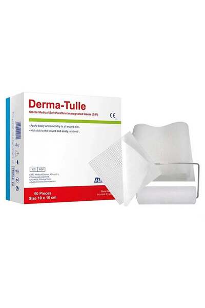 Mascomid شاش فازلين طبي معقم لعلاج الحروق والجروح – 50 قطعة | شاش بارافين ناعم وآمن للاستخدام