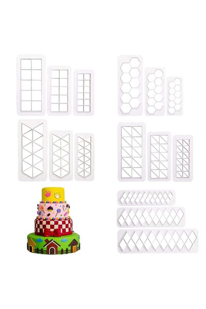 Generic Geometric Multicutter Set for Creative Cake & Biscuit Decor - 15 Pcs,...