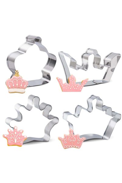 Generic Stainless Steel Crown Cookie Cutters - Set of 4 | Perfect for Baking ...