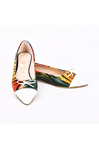 JustBow Printed Women's Ballerinas with Bow Detail