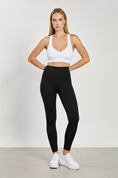 BARRELS AND OIL Women's High Waist Polyemid Leggings - Black