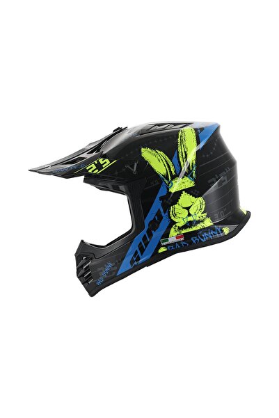 SARİSSA BİSİKLET Sway 618 Bunny Children Cross Helmet Bicycle Motorcycle Enduro Helmet L Size Black Blue Kids Helmet