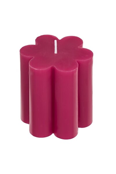 SHOPIENS Lumânare decorativă cu flori, parafină, fuchsia, 7x7,5 cm, parfum Opal Dream