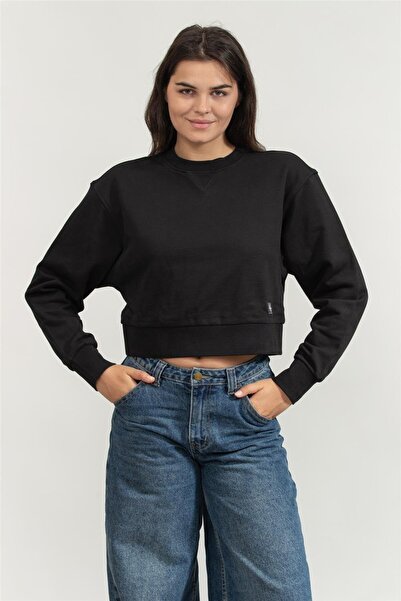 Calvin Klein Pamuklu Relaxed Fit Bisiklet Yaka Crop Sweat LV047C911GUB1 SWEAT...