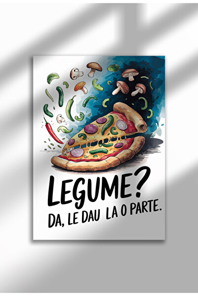 21mxm Unframed Kitchen Canvas Poster - Funny Romanian Quote - Digital Print - Legume - Da