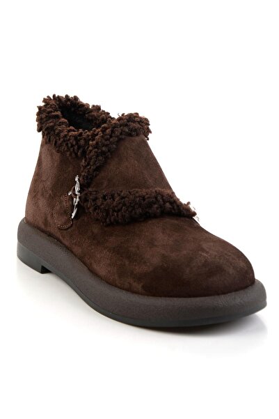 Bambi Kahve Hakiki Deri Kadın Bot & Bootie K02631058702