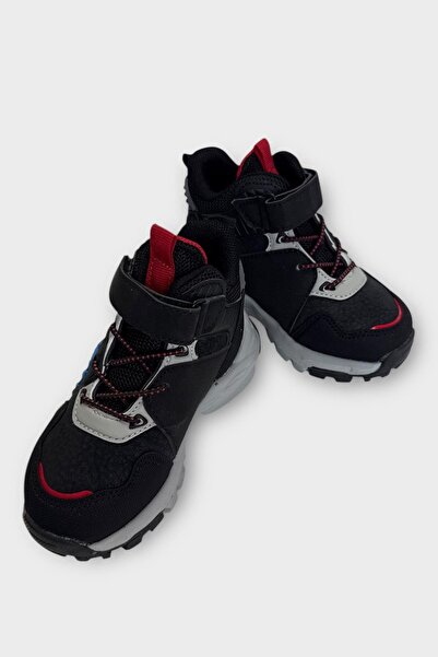 Liger Παιδικές μπότες εξωτερικού χώρου με Velcro, ανθεκτικές στο κρύο ΜΑΥΡΟ - ΜΠΛΕ