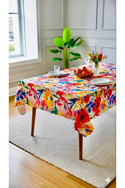 Limon Soft مفرش طاولة رقمي ثلاثي الأبعاد مقاوم للبقع مطبوع بألوان متعددة