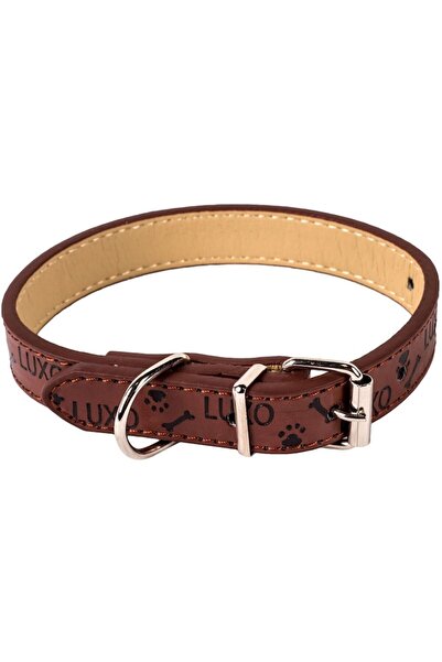 MYONNA IT & E- COMMERCE Dog Collar, Luxo, Artificial Leather, 45x1.5cm, Brown