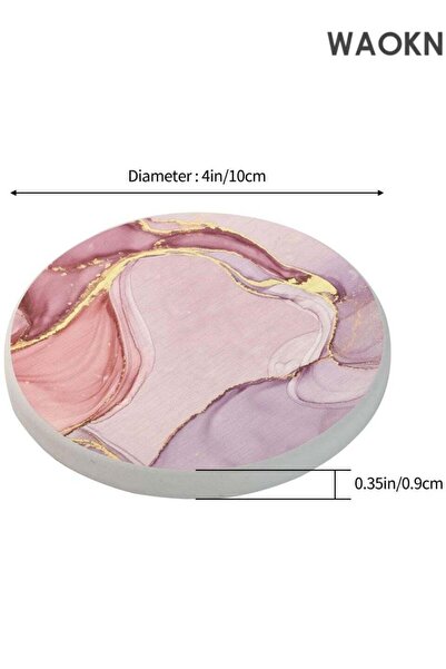 Generic WAOKN Pink Glitter Rose Gold Marble Coasters for Drinks Absorbent Coaster Sets of 6 Drink Coaster f