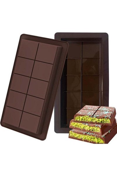 Generic 2 Pcs Chocolate Bar Molds, Large and Thick Silicone Deep Chocolate Ba...
