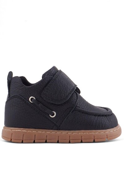 Rakerplus Genuine Leather Black Velcro Baby Boots