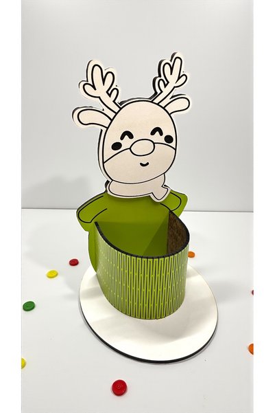 Pemina Reindeer Pen Holder 3 mm Mdf Wood