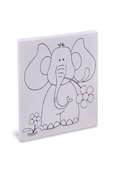 MYONNA IT & E- COMMERCE Set de pictură pe pânză, model elefant, multicolor, dimensiune 15x20 cm, vopsele acrilice și pensulă incluse