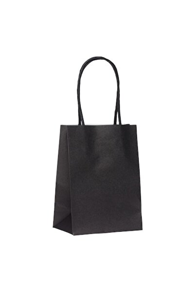 SHOPIENS Pungă cadou kraft neagră, 10,8x6,4x14,6 cm