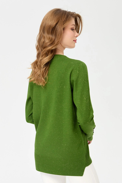 Desen Triko Γυναικεία μπλούζα με λαιμόκοψη με κοντό μπροστινό μέρος και μακρύ πίσω μέρος 23331 K.Yosun