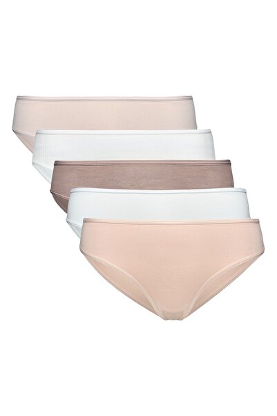 ESOTIQ Women's Panties Set 5-Pack Cotton & Elastane Classic Everyday Briefs | Sol-Sol