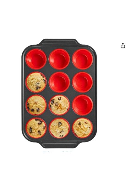 Generic LOOPITYS Silicone Muffin Pans 12 Regular Size Egg Bite Molds with Metal Frame Muffin Tins Easy to P