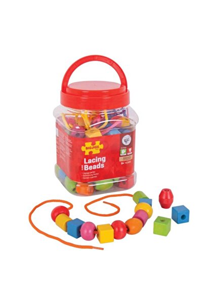 BigJigs جرة من خرز الربط