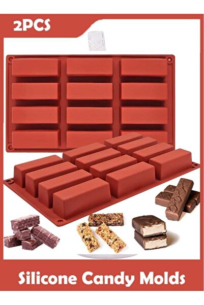 Generic 2 Pieces Mold, Rectangle Silicone Candy Molds for Baking Energy Bars ...
