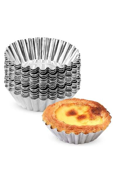 Generic 30pcs Egg Tart Molds,Pudding Moulds for Baking,Stainless,Silver,Cooki...