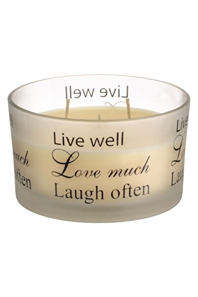 MYONNA IT & E- COMMERCE Paraffin Candle Ecru - Vanilla Scent, Positive Message, Round Glass (Ø7.8cm×12.8cm)