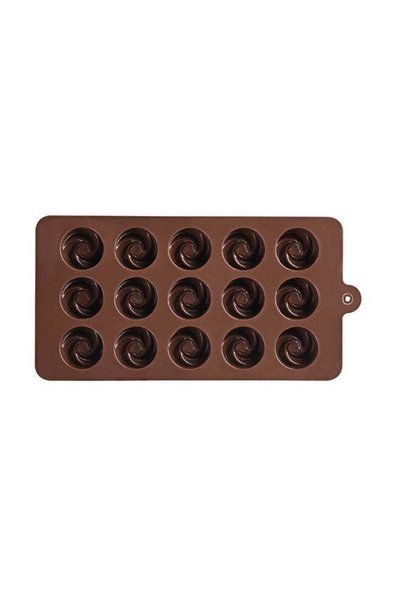 Generic 15-Slot Chocolate Candy Cake Mould Brown 21.5cm