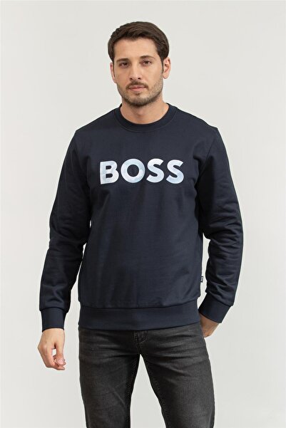 BOSS Erkek Bisiklet Yaka Sweatshirt