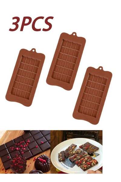 Generic 3 PCS Chocolate Bakeware Cake Molds Brown 22.5x10.8cm