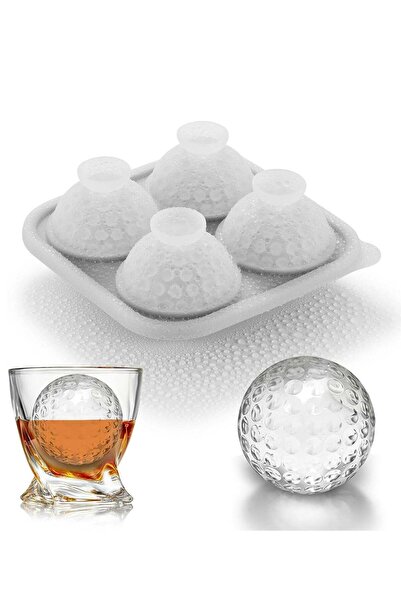 Generic Oasisgalore Golf Ball Ice Mold, 2.2" Sphere, with Lid, for Large Round Ice Cubes, Novelty Golf Gift