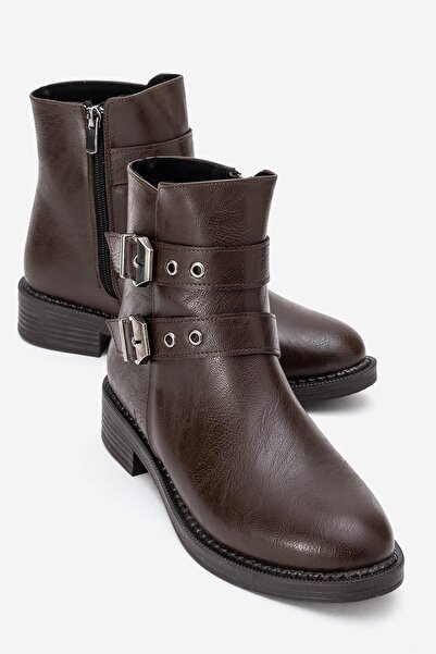 CCWAY AYAKKABI أحذية نسائية جلد بني