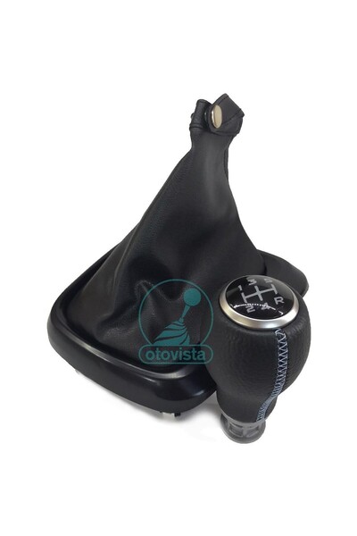 otovista Fiat Egea Leather Gear Shift Knob & Gear Gaiter (Blue Stitched)