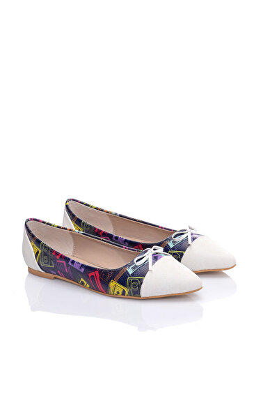 JustBow Printed Women's Ballerinas with Bow Detail