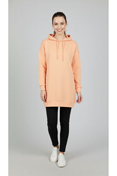 nacar çarşı Hanorac de damă, culoare piersică, model Basic Oversize cu glugă,...