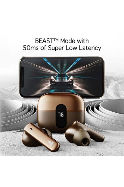 BOAT Airdopes 181 Pro w/ 100 HRS Playback, 4 Mics ENx Technology And ASAP Charge - Mocha Elegance