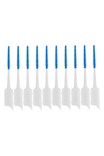 MYONNA IT & E- COMMERCE Interdental Brushes - Disposable Flexible Tip, Set of 20, Soft Silicone, White/Blue