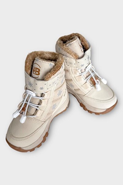 Liger Waterproof Cold-Proof Baby Kids Boots with Fur Inside Beige