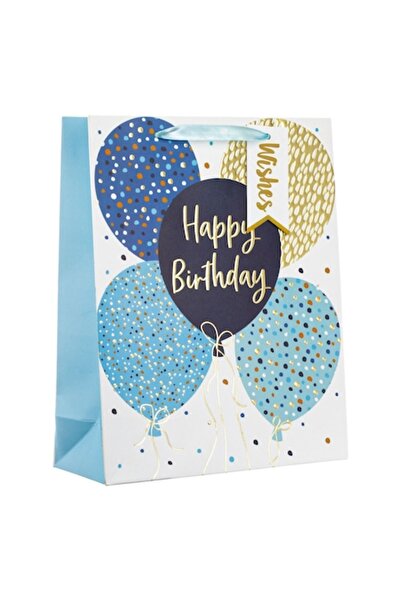 SHOPIENS Pungă cadou „La mulți ani”, multicoloră, 26x10x32 cm