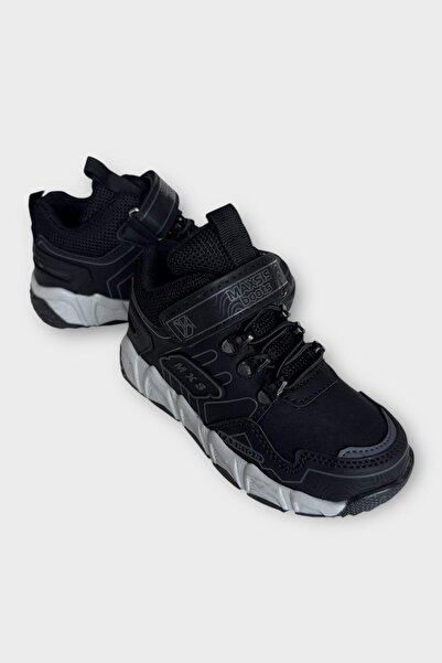 Liger Αντιολισθητική σόλα με Velcro Αθλητικά Παιδικά Μποτάκια ΜΑΥΡΟ