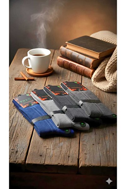 POKUT ERKEK BAMBU ÇORAP KIŞLIK KALIN DİKİŞSİZ 4'LÜ PAKET