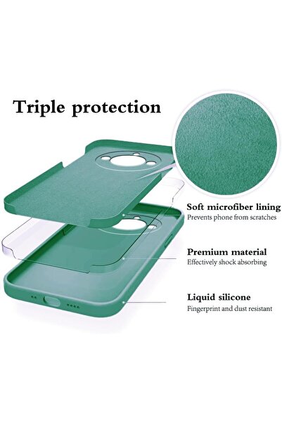 Flippy Protective Case for Realme 11 Pro Plus, Liquid Silicone, Microfiber Interior, Green