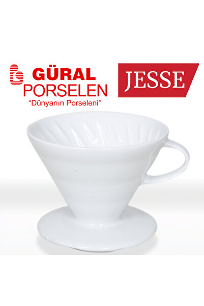 Güral Porselen V60 Porselen Dripper Kahve Demleme Defoludur
