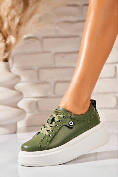 Joana Green Leather Sneakers by Tryce - Size 39