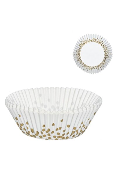 MYONNA IT & E- COMMERCE Forme de copt, model cu buline aurii, diametru 10,5 cm, set de 100