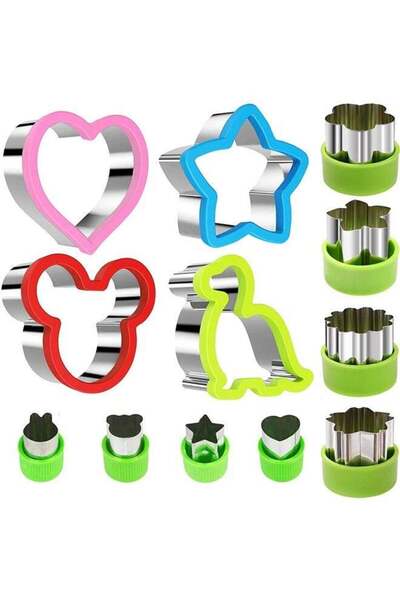 Generic Stainless Steel Sandwiches Cutter set, Mickey Mouse & Dinosaur & Hear...